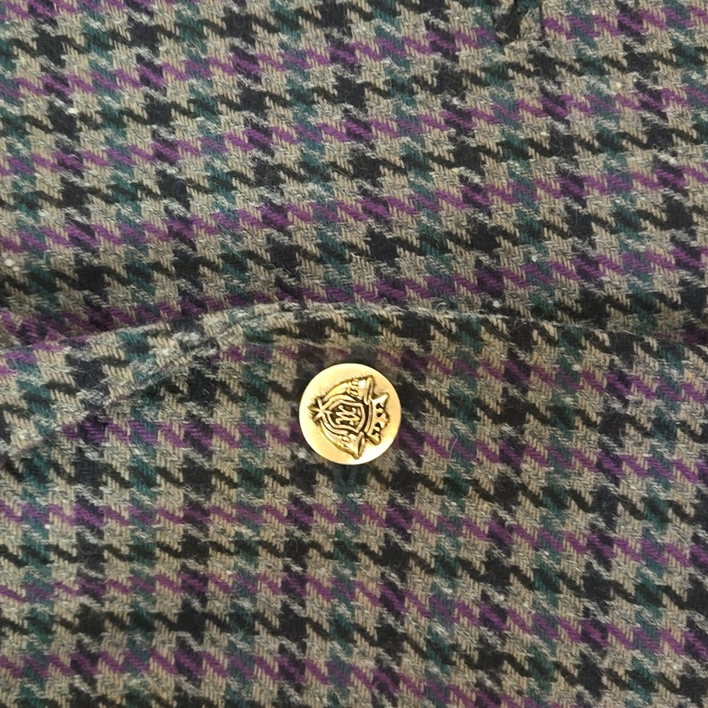 Vintage Houndstooth Blazer 100% Pure New Wool - Picture 6 of 7